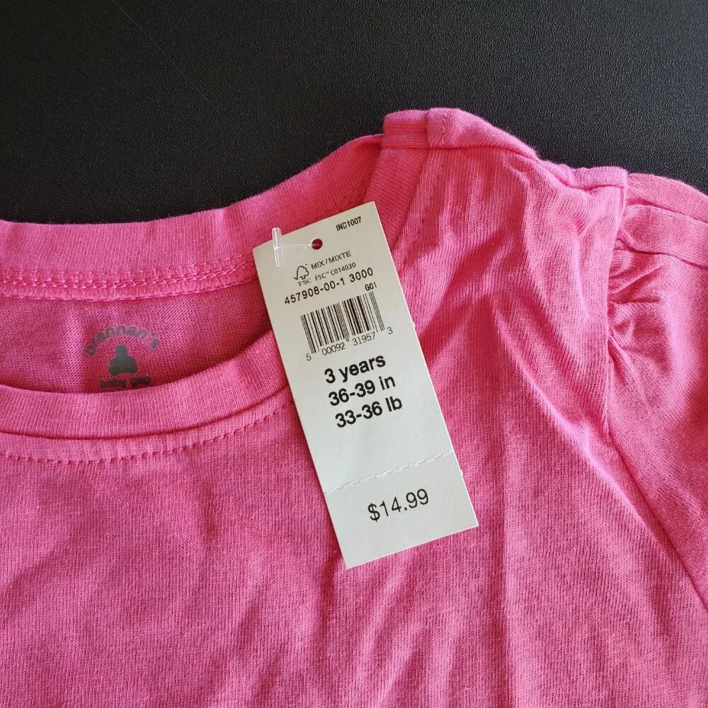 New Set of 2 Baby‎ Gap Girls Long Sleeve Pink T Shirt Size 3 Years.